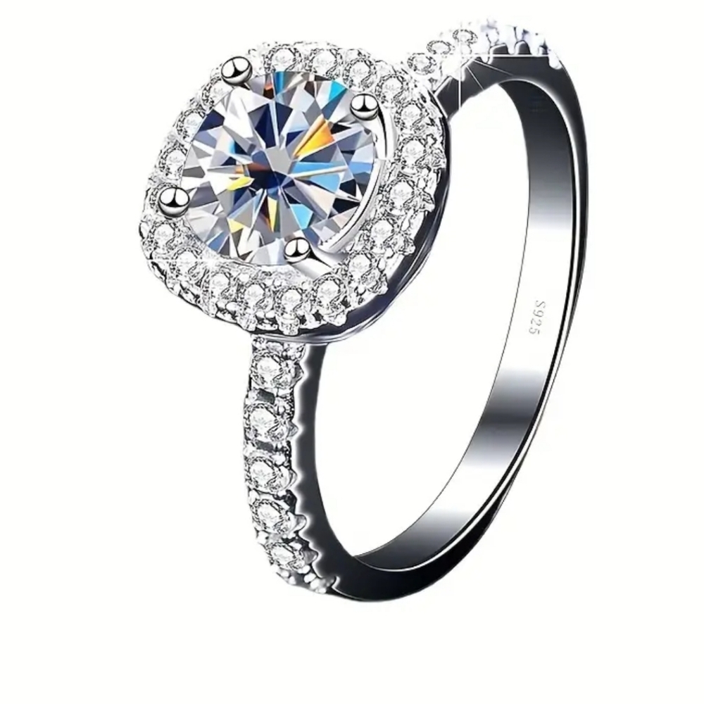 Gorgeous 3ct Certified Lab Diamond Halo Pave' Ring - Picture 3 of 8